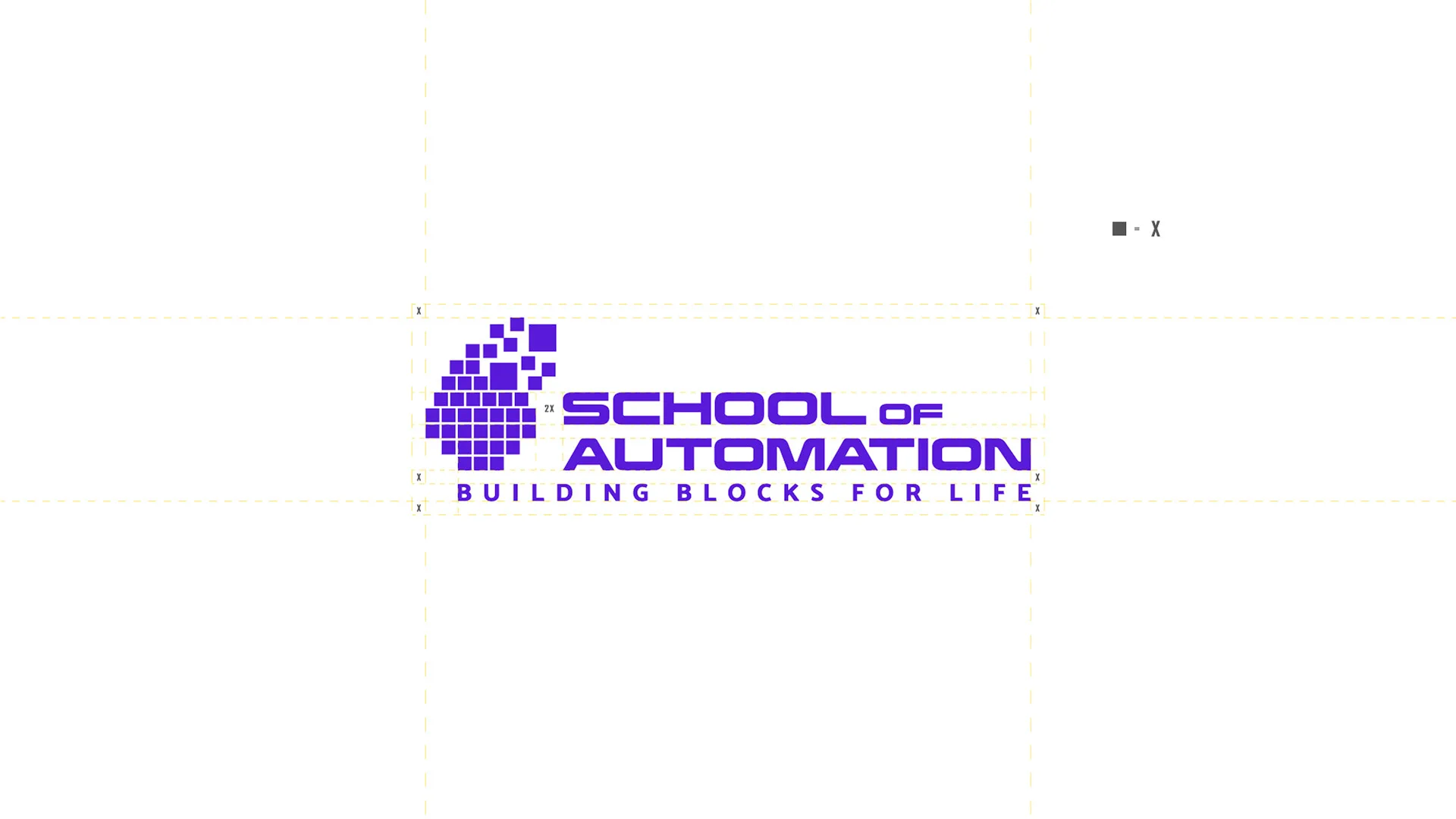 SOA – School of Automation — logo on white with construction guides showing clear space