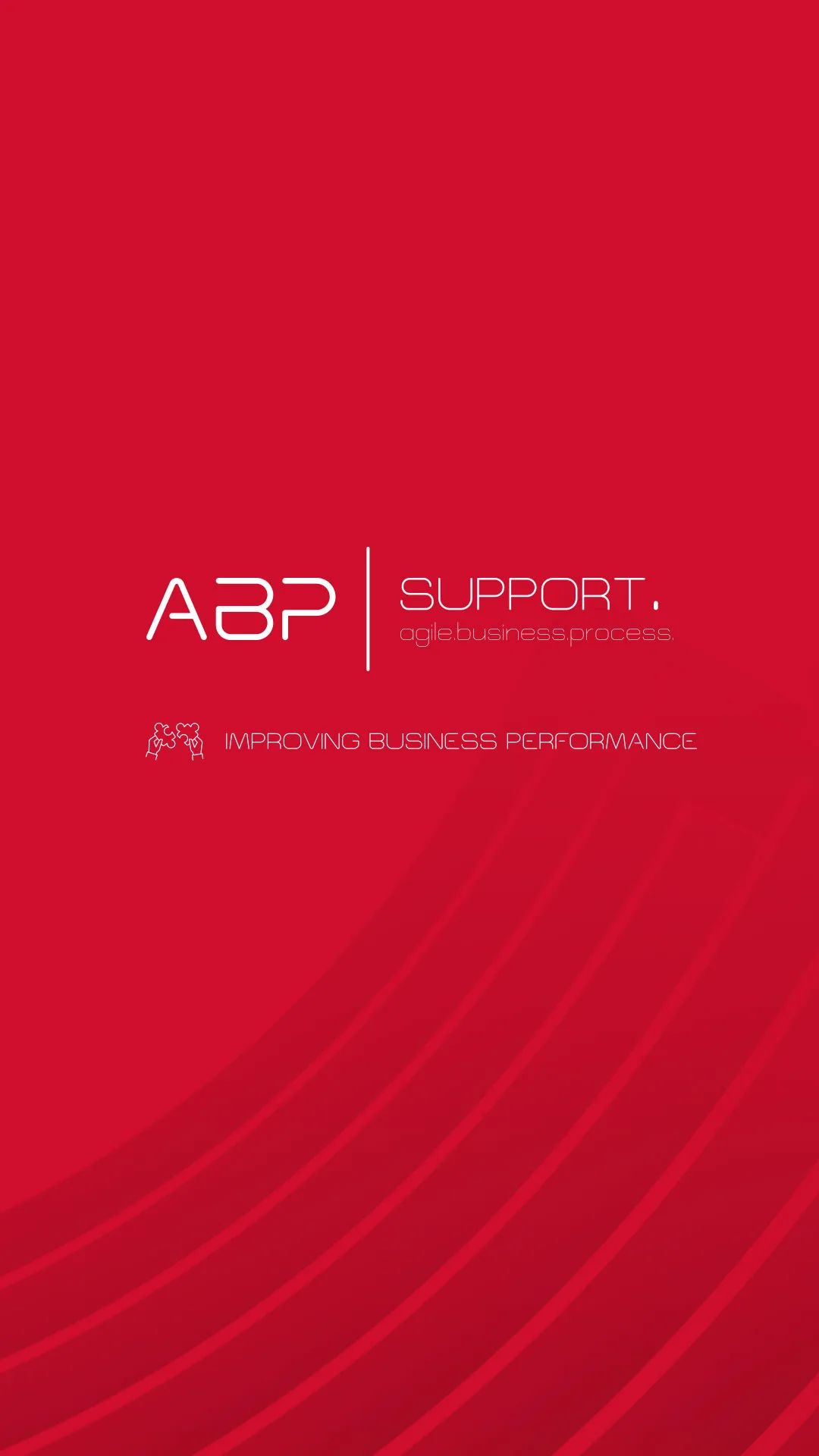 ABP — red vertical banner for ABP Support with curved line pattern