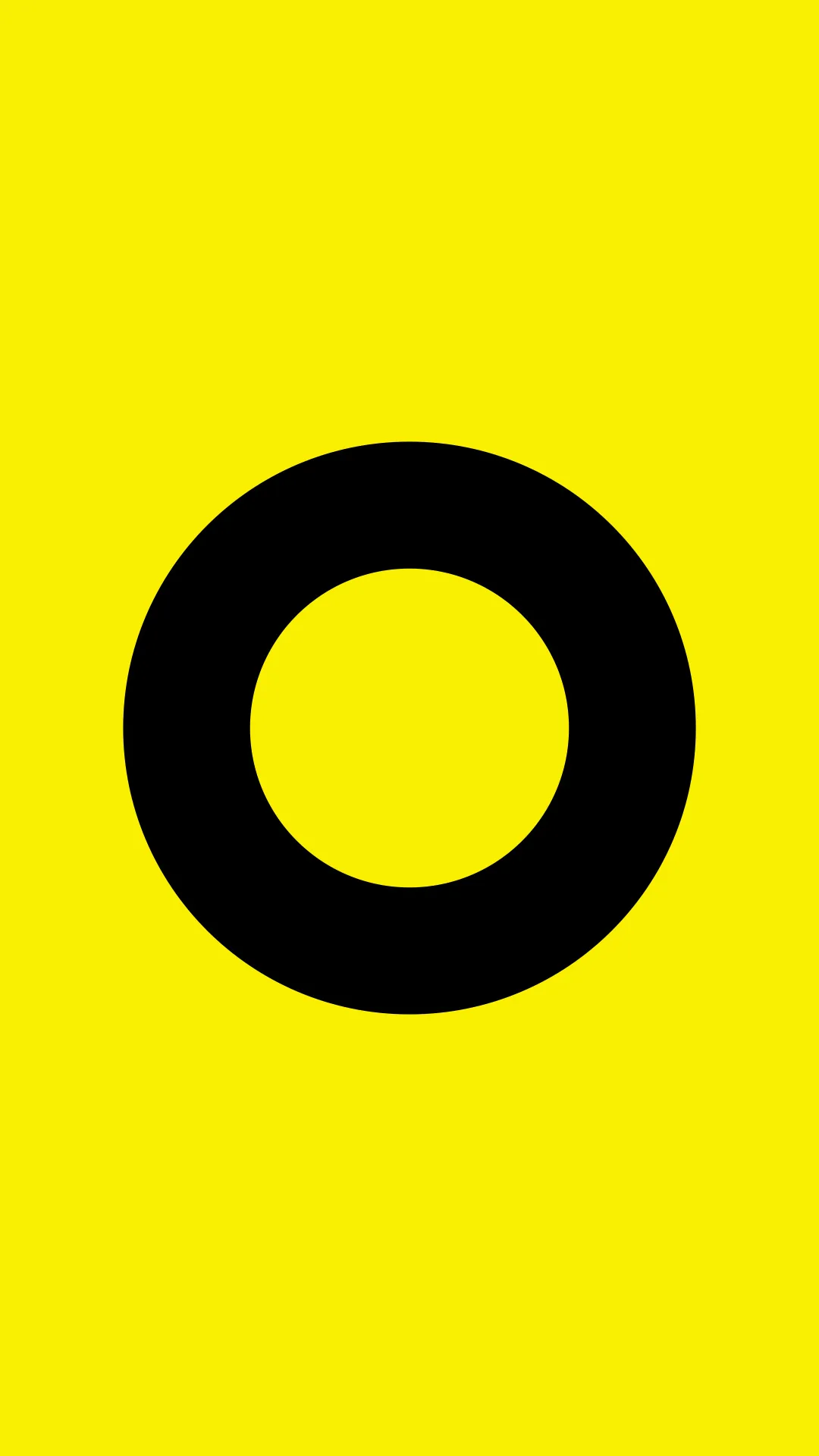 Ovo Solutions — black ring symbol on a bright yellow background