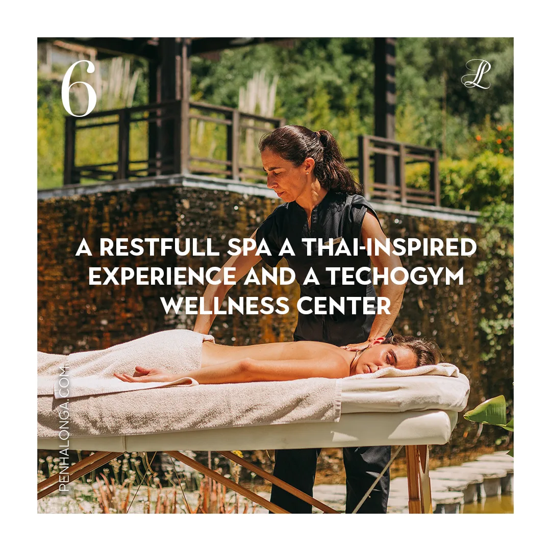 Penha Longa Resort — Instagram post 6, spa massage outdoors with wellness center headline