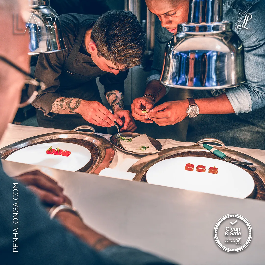 Penha Longa Resort — LAB restaurant social post of chefs plating small dishes