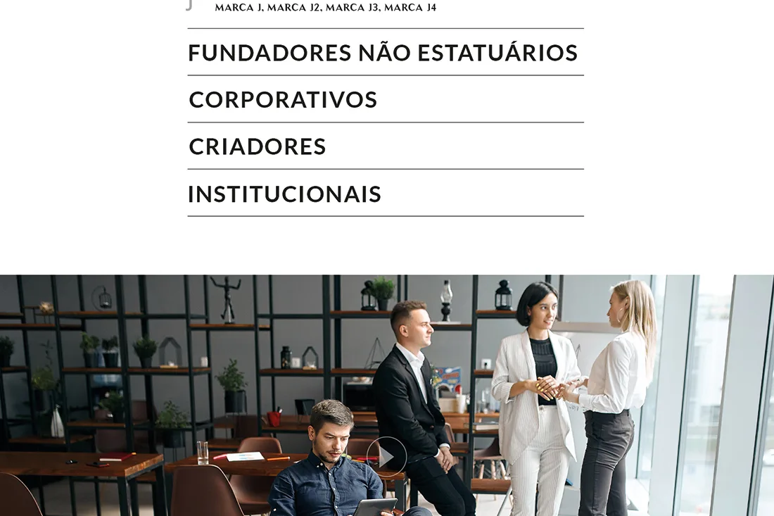 Laurel website — member category list above a photo of colleagues talking in a modern office